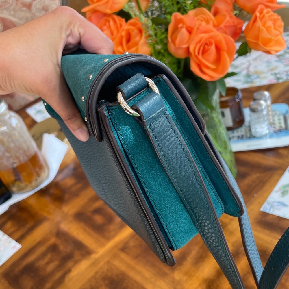 Kate Spade Teal Kenway Suede Crossbody with Tassel - Picture 6 of 11